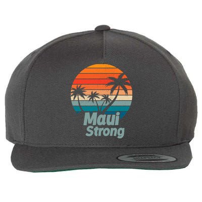 Maui Strong Vintage Sunset Wildfire Wool Snapback Cap