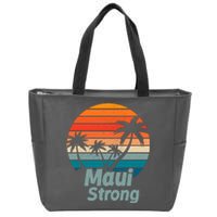 Maui Strong Vintage Sunset Wildfire Zip Tote Bag