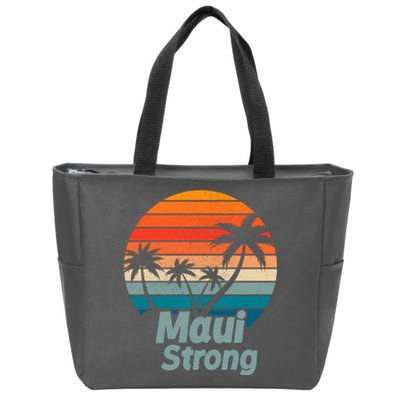 Maui Strong Vintage Sunset Wildfire Zip Tote Bag