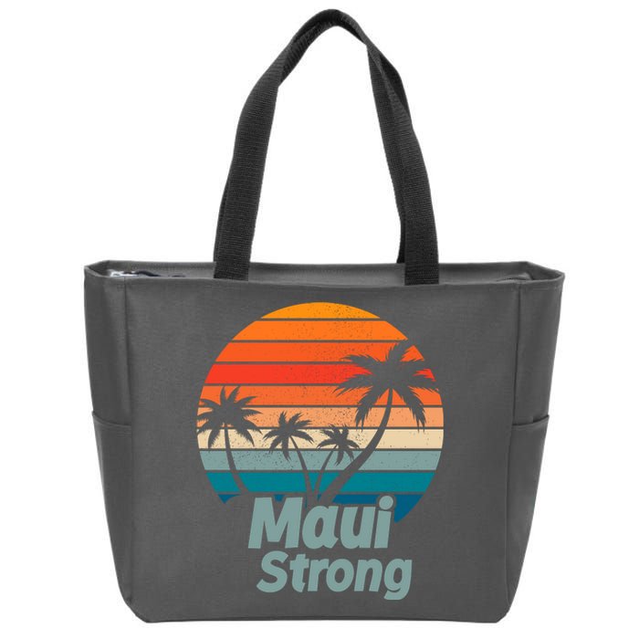 Maui Strong Vintage Sunset Wildfire Zip Tote Bag