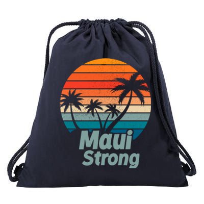 Maui Strong Vintage Sunset Wildfire Drawstring Bag