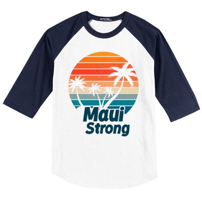 Maui Strong Vintage Sunset Wildfire Baseball Sleeve Shirt