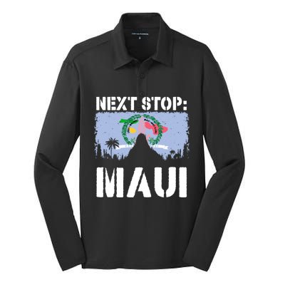 Maui Summer Vacation Trip Next Stop Vacay Vibes Souvenir Gift Silk Touch Performance Long Sleeve Polo