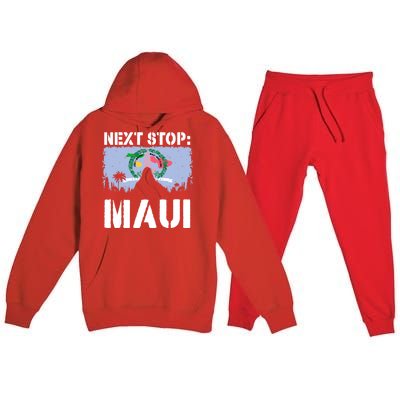 Maui Summer Vacation Trip Next Stop Vacay Vibes Souvenir Gift Premium Hooded Sweatsuit Set