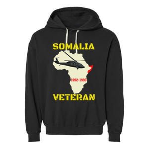 Mogadishu Somalia Veteran Operation Restore Hope War Veteran Garment-Dyed Fleece Hoodie