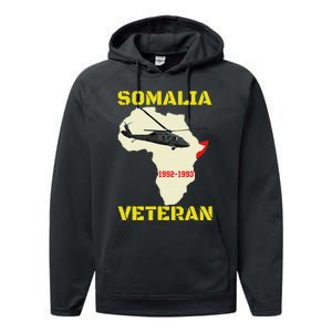 Mogadishu Somalia Veteran Operation Restore Hope War Veteran Performance Fleece Hoodie