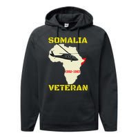 Mogadishu Somalia Veteran Operation Restore Hope War Veteran Performance Fleece Hoodie