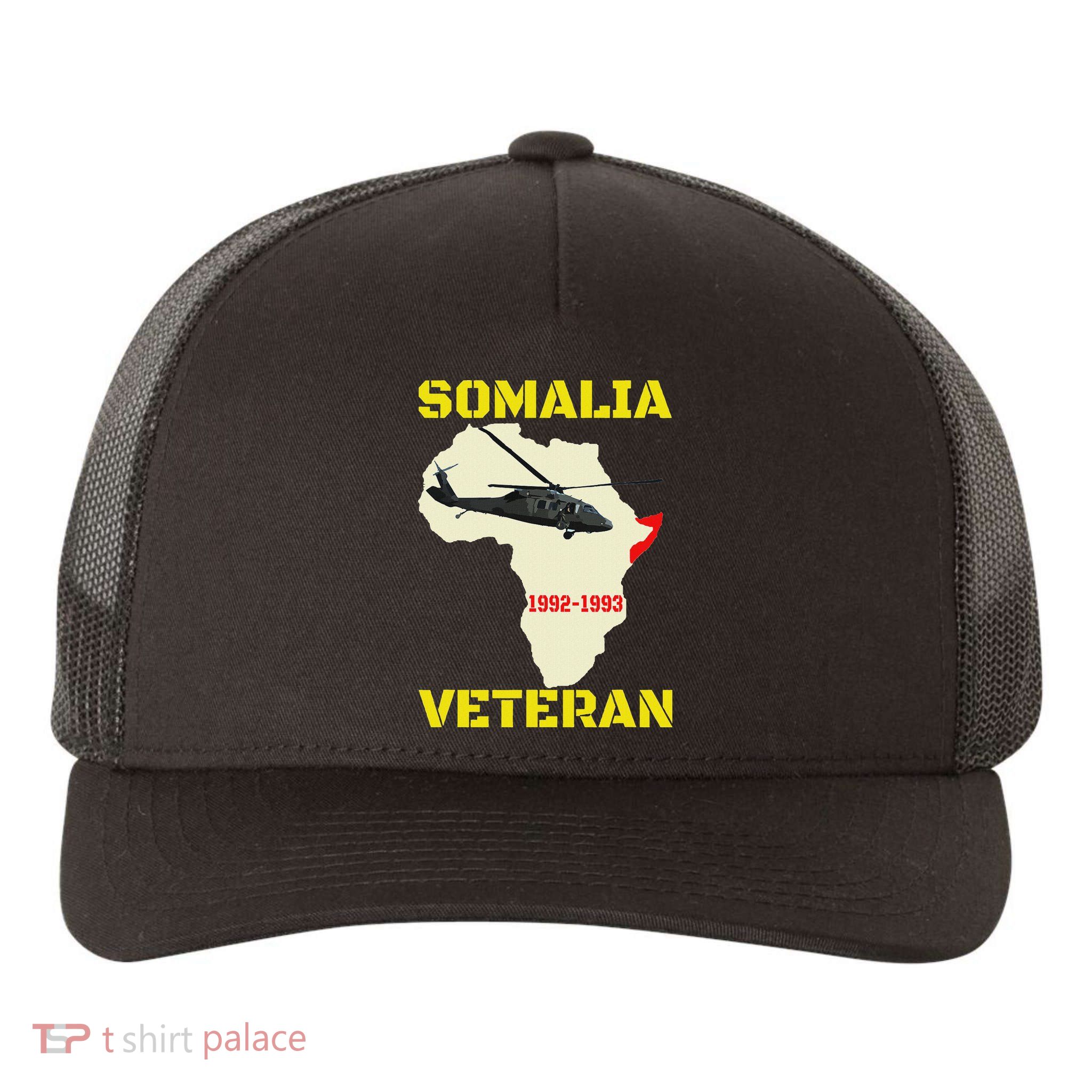 Mogadishu Somalia Veteran Operation Restore Hope War Veteran Yupoong Adult 5-Panel Trucker Hat