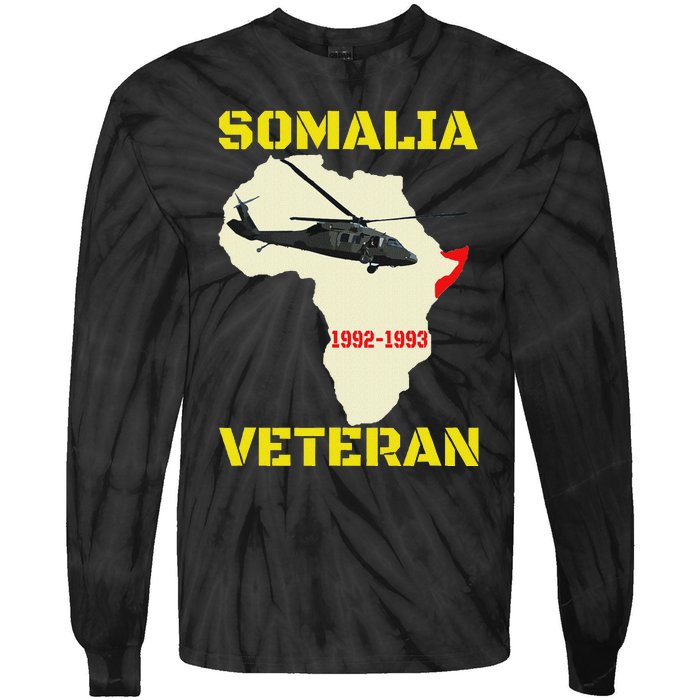 Mogadishu Somalia Veteran Operation Restore Hope War Veteran Tie-Dye Long Sleeve Shirt