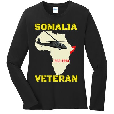 Mogadishu Somalia Veteran Operation Restore Hope War Veteran Ladies Long Sleeve Shirt