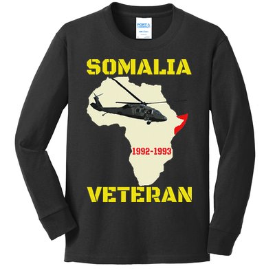 Mogadishu Somalia Veteran Operation Restore Hope War Veteran Kids Long Sleeve Shirt