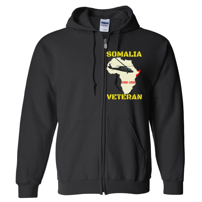 Mogadishu Somalia Veteran Operation Restore Hope War Veteran Full Zip Hoodie