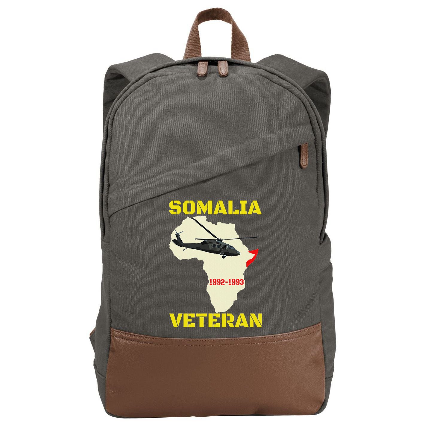 Mogadishu Somalia Veteran Operation Restore Hope War Veteran Cotton Canvas Backpack