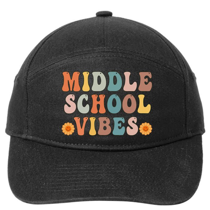 Middle School Vibes First Day of School Back to School 7-Panel Snapback Hat