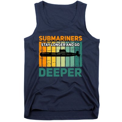 Military Submarine Veteran Gift Us Submarine Stay Longer Tank Top