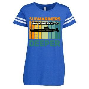 Military Submarine Veteran Gift Us Submarine Stay Longer Enza Ladies Jersey Football T-Shirt