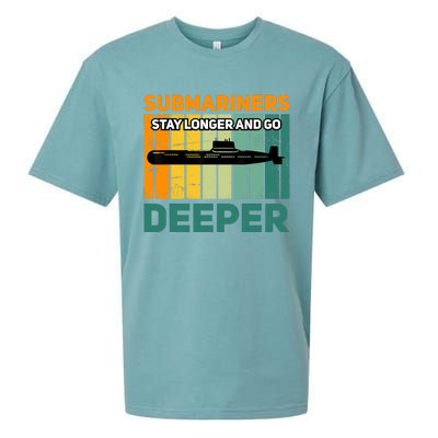 Military Submarine Veteran Gift Us Submarine Stay Longer Sueded Cloud Jersey T-Shirt