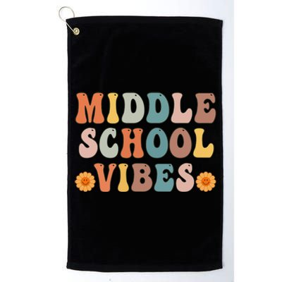 Middle School Vibes First Day of School Platinum Collection Golf Towel