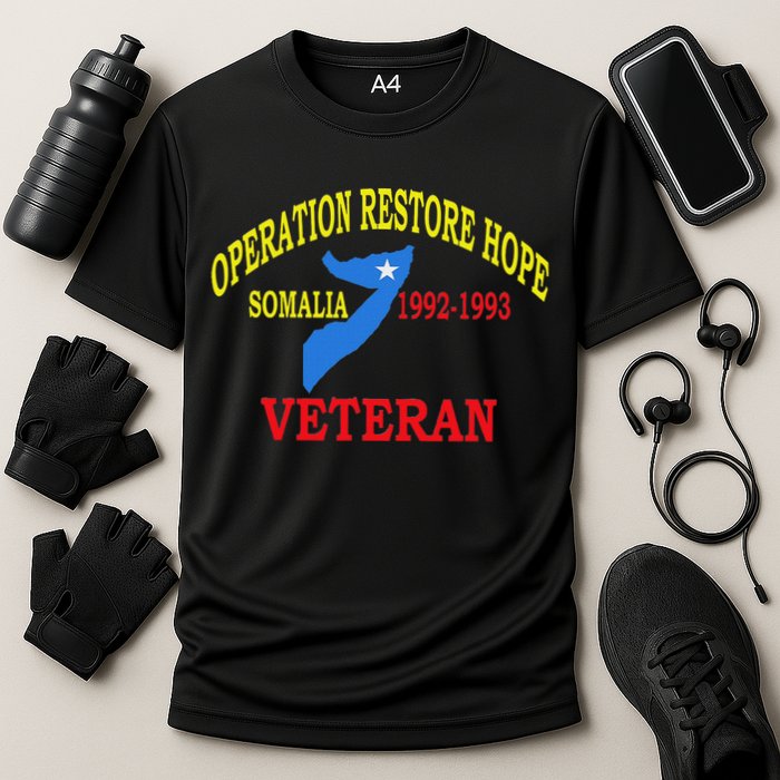 Mogadishu Somalia Veteran Operation Restore Hope War Veteran Cooling Performance Crew T-Shirt