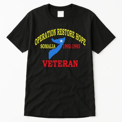 Mogadishu Somalia Veteran Operation Restore Hope War Veteran Tall T-Shirt