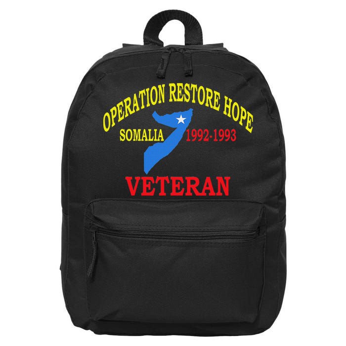 Mogadishu Somalia Veteran Operation Restore Hope War Veteran 16 in Basic Backpack