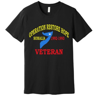Mogadishu Somalia Veteran Operation Restore Hope War Veteran Premium T-Shirt