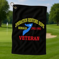 Mogadishu Somalia Veteran Operation Restore Hope War Veteran Golf Towel