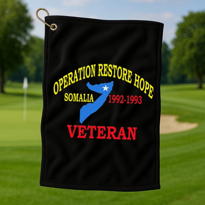 Mogadishu Somalia Veteran Operation Restore Hope War Veteran Golf Towel