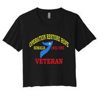 Mogadishu Somalia Veteran Operation Restore Hope War Veteran Women's Crop Top Tee