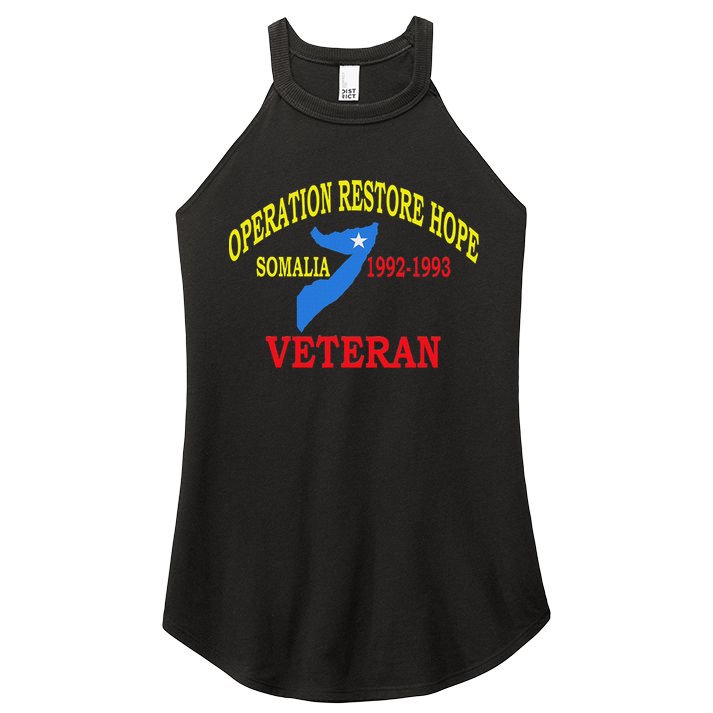 Mogadishu Somalia Veteran Operation Restore Hope War Veteran Women's Perfect Tri Rocker Tank