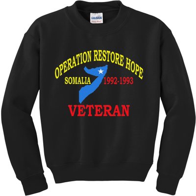 Mogadishu Somalia Veteran Operation Restore Hope War Veteran Kids Sweatshirt