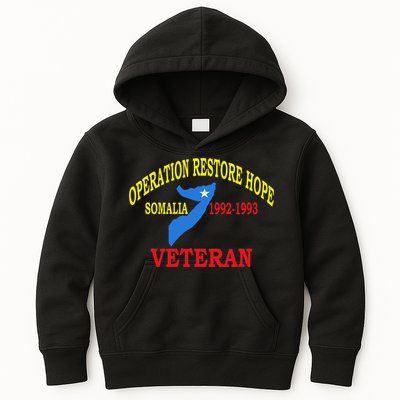 Mogadishu Somalia Veteran Operation Restore Hope War Veteran Kids Hoodie