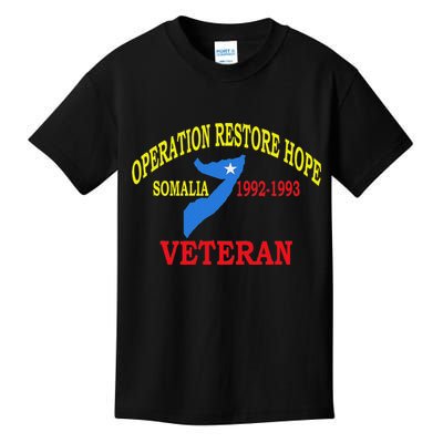 Mogadishu Somalia Veteran Operation Restore Hope War Veteran Kids T-Shirt