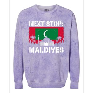 Maldives Summer Vacation Trip Next Stop Vacay Vibes Souvenir Gift Colorblast Crewneck Sweatshirt