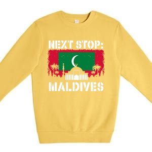 Maldives Summer Vacation Trip Next Stop Vacay Vibes Souvenir Gift Premium Crewneck Sweatshirt