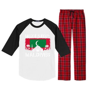 Maldives Summer Vacation Trip Next Stop Vacay Vibes Souvenir Gift Raglan Sleeve Pajama Set