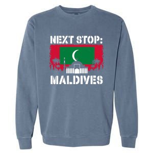 Maldives Summer Vacation Trip Next Stop Vacay Vibes Souvenir Gift Garment-Dyed Sweatshirt