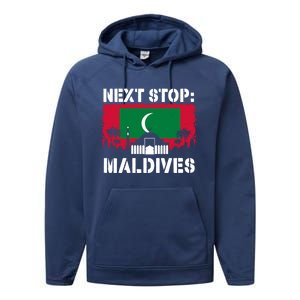 Maldives Summer Vacation Trip Next Stop Vacay Vibes Souvenir Gift Performance Fleece Hoodie