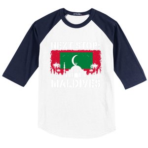 Maldives Summer Vacation Trip Next Stop Vacay Vibes Souvenir Gift Baseball Sleeve Shirt