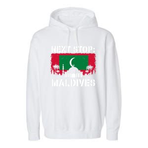 Maldives Summer Vacation Trip Next Stop Vacay Vibes Souvenir Gift Garment-Dyed Fleece Hoodie