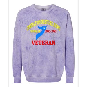 Mogadishu Somalia Veteran Operation Restore Hope War Veteran Colorblast Crewneck Sweatshirt