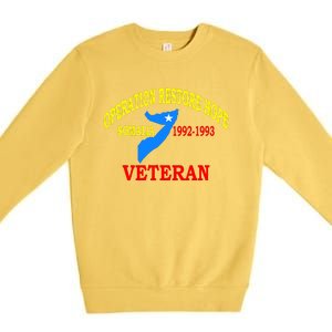 Mogadishu Somalia Veteran Operation Restore Hope War Veteran Premium Crewneck Sweatshirt