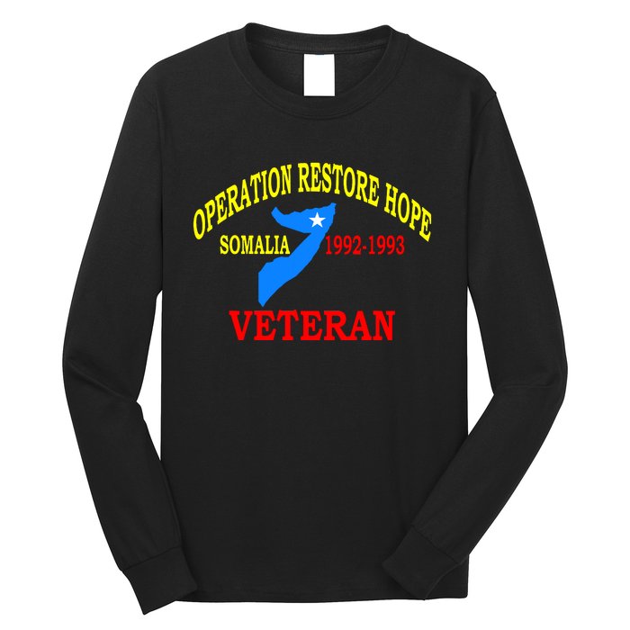 Mogadishu Somalia Veteran Operation Restore Hope War Veteran Long Sleeve Shirt