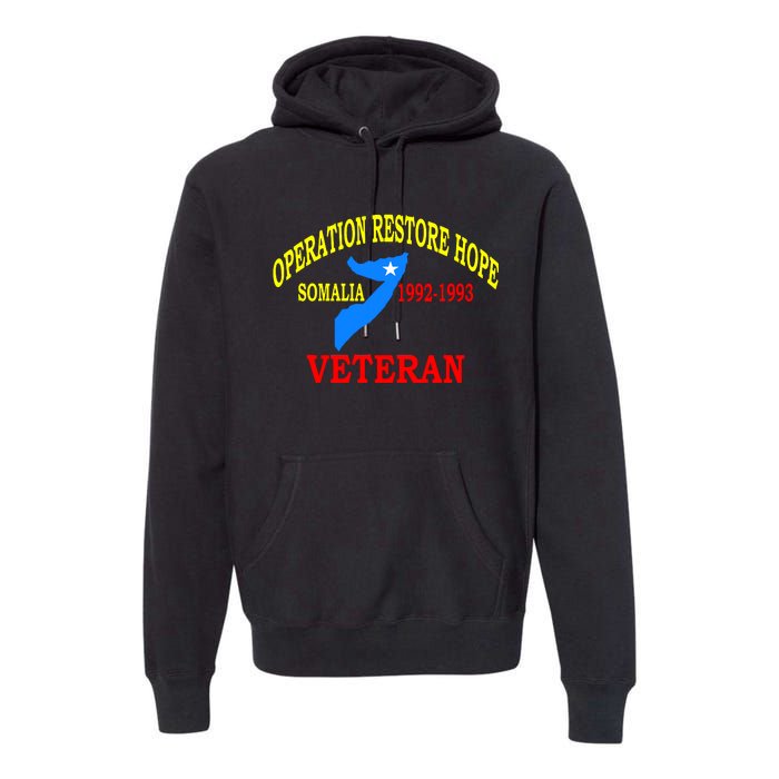 Mogadishu Somalia Veteran Operation Restore Hope War Veteran Premium Hoodie