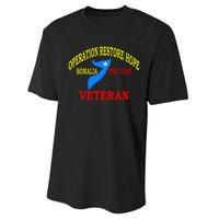 Mogadishu Somalia Veteran Operation Restore Hope War Veteran Performance Sprint T-Shirt