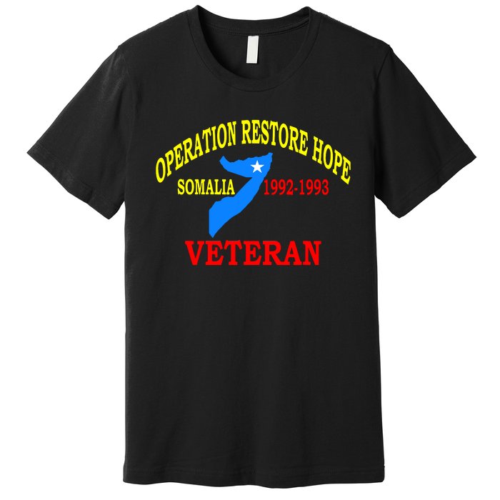 Mogadishu Somalia Veteran Operation Restore Hope War Veteran Premium T-Shirt