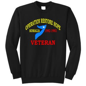 Mogadishu Somalia Veteran Operation Restore Hope War Veteran Tall Sweatshirt