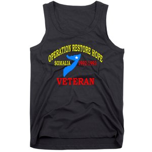 Mogadishu Somalia Veteran Operation Restore Hope War Veteran Tank Top