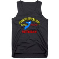 Mogadishu Somalia Veteran Operation Restore Hope War Veteran Tank Top