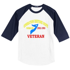 Mogadishu Somalia Veteran Operation Restore Hope War Veteran Baseball Sleeve Shirt